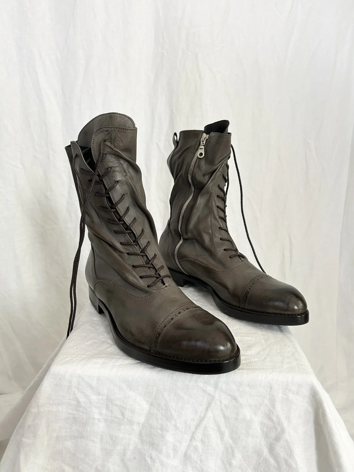 靴 alfredo BANNISTER lace-up layered boots Alfredo Bannister Japan Men's Triple Layer Leather Boots sz